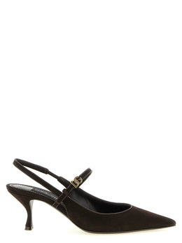 Dolce & Gabbana Braune Ziegenleder Pumps mit mittlerem Absatz