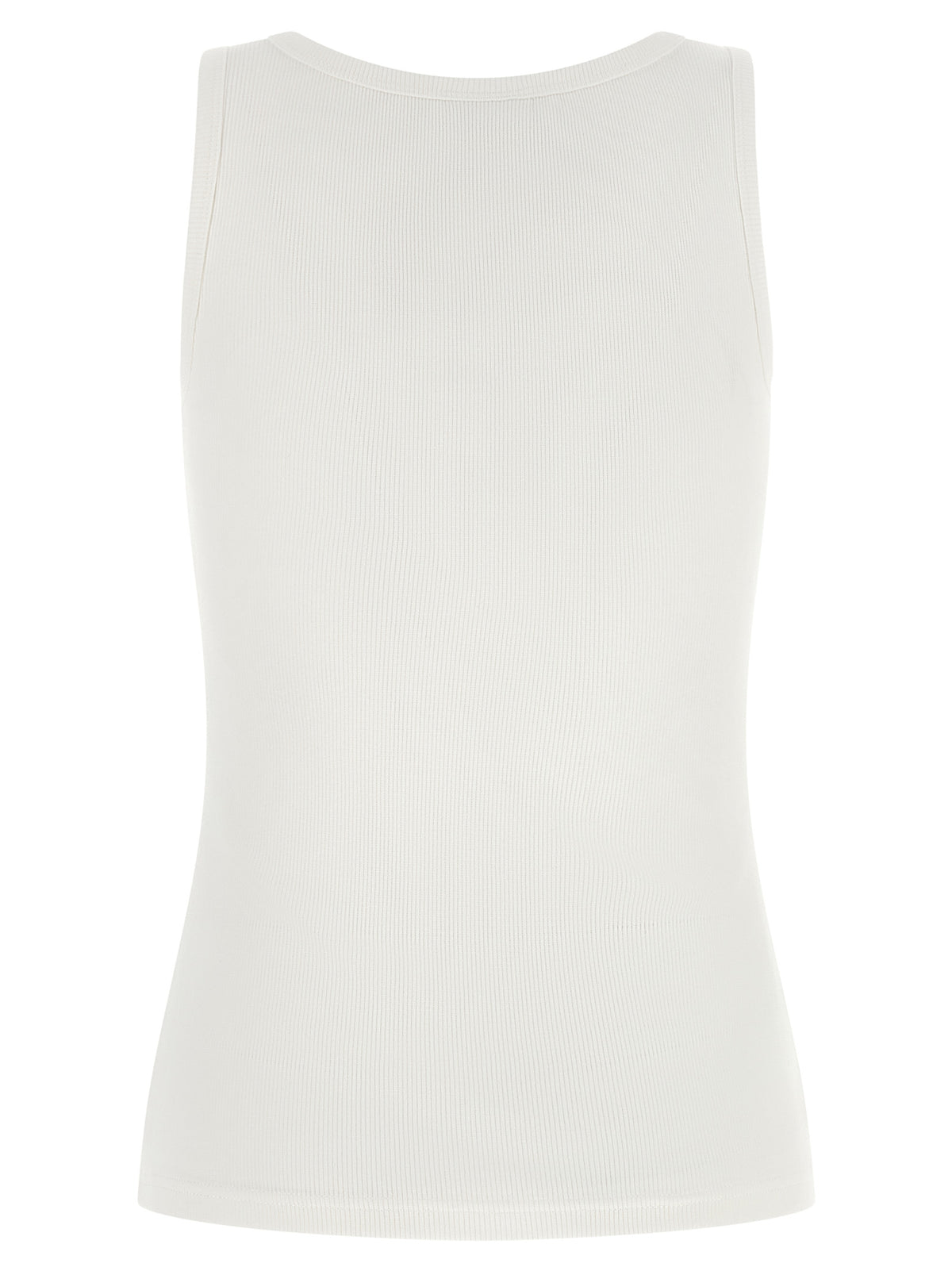 Courrèges Weißes ärmelloses Baumwoll-T-Shirt