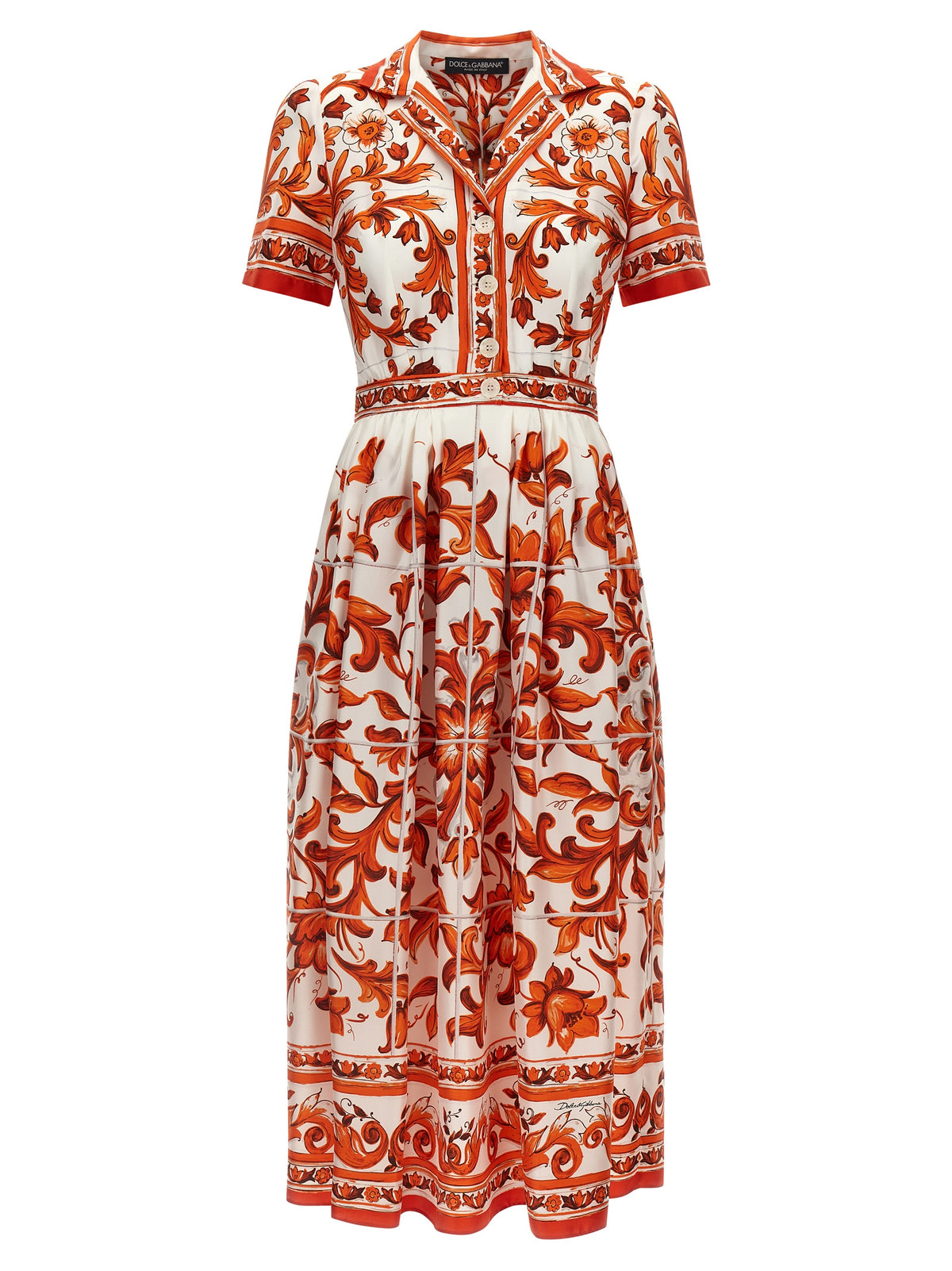 Dolce & Gabbana Orange Seiden-Midikleid