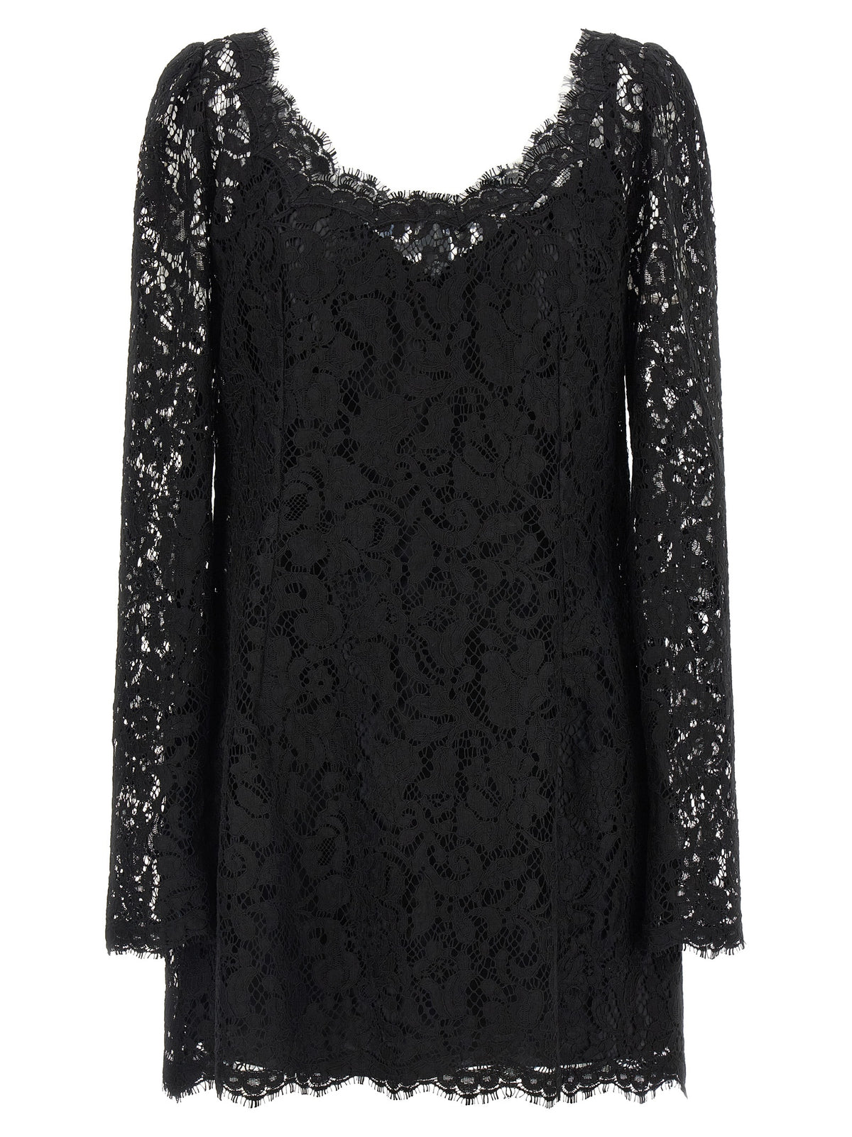 Dolce & Gabbana Schwarzes kurzes Baumwollkleid