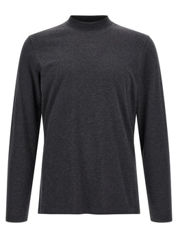 Brunello Cucinelli Graues Baumwoll-T-Shirt
