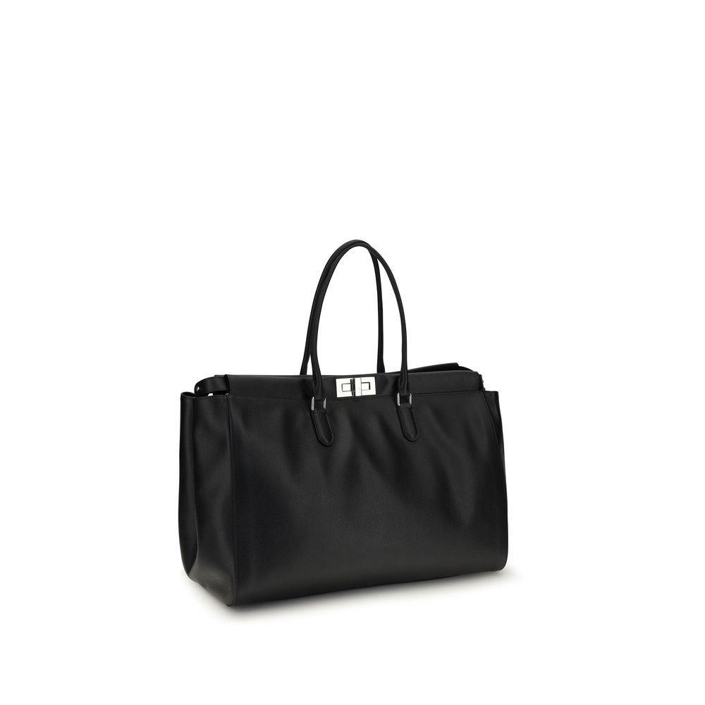 Fendi Schwarze Bos Taurus Kalbsleder Schultertasche