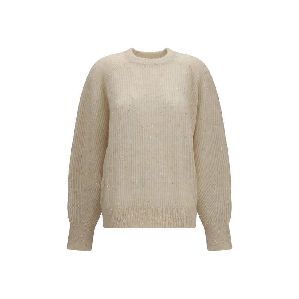 Brunello Cucinelli Beiger Mohair-Pullover