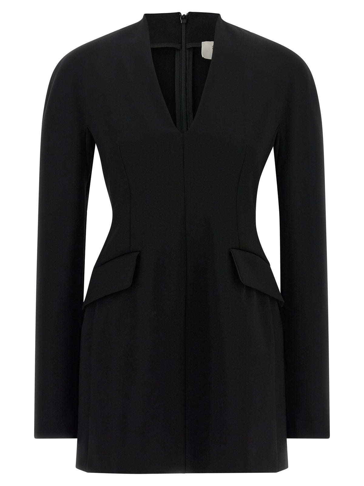 Sportmax Schwarzes Viskose-Kurzkleid