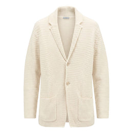 Malo Herren-Strickjacke aus weißer Baumwolle