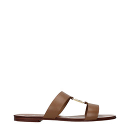 Dolce & Gabbana Braune Leder-Slipper