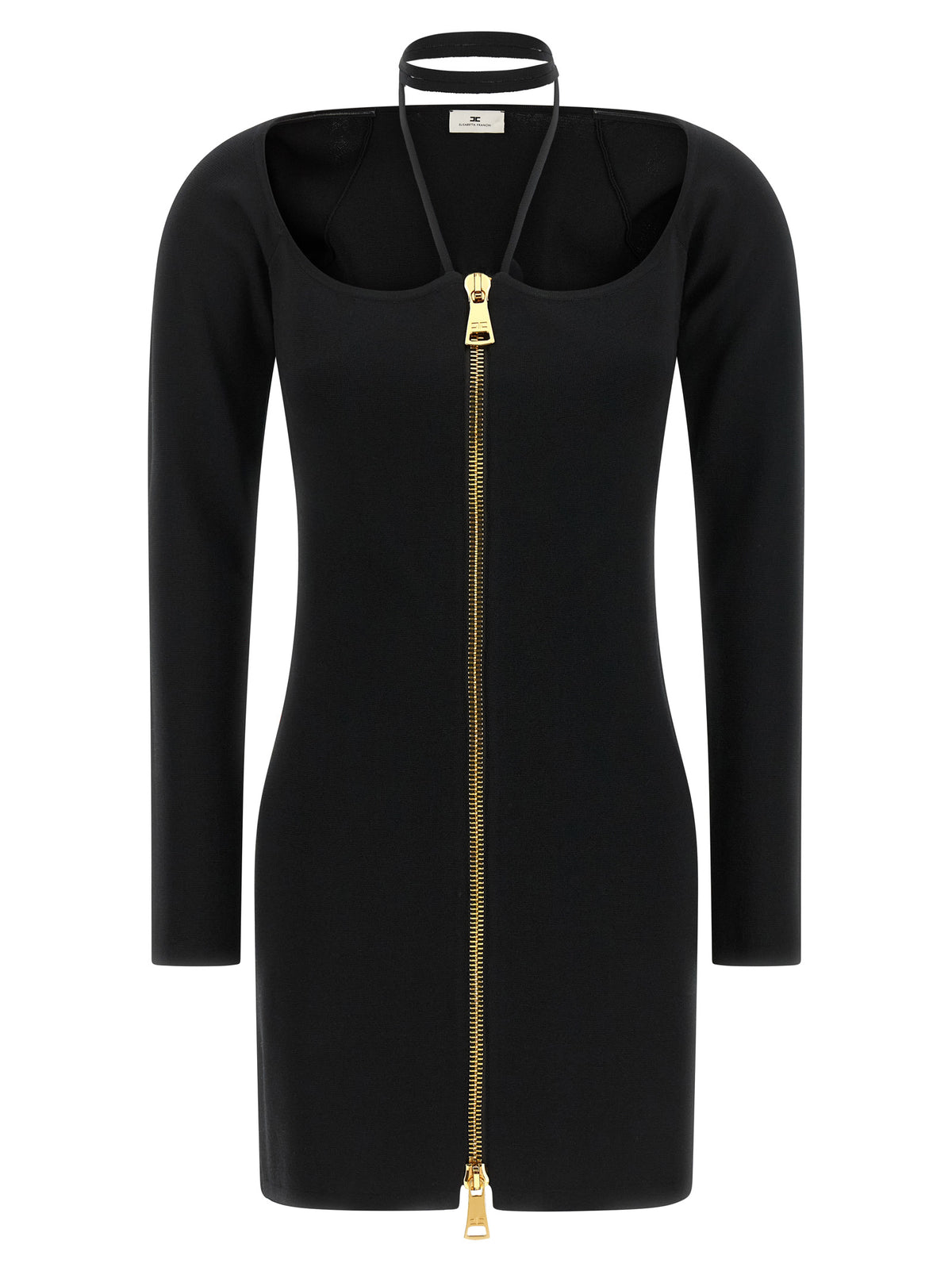 Elisabetta Franchi Schwarzes Viskose-Kurzkleid