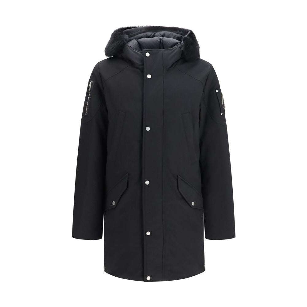 Moose Knuckles Schwarzer Parka aus Baumwolle