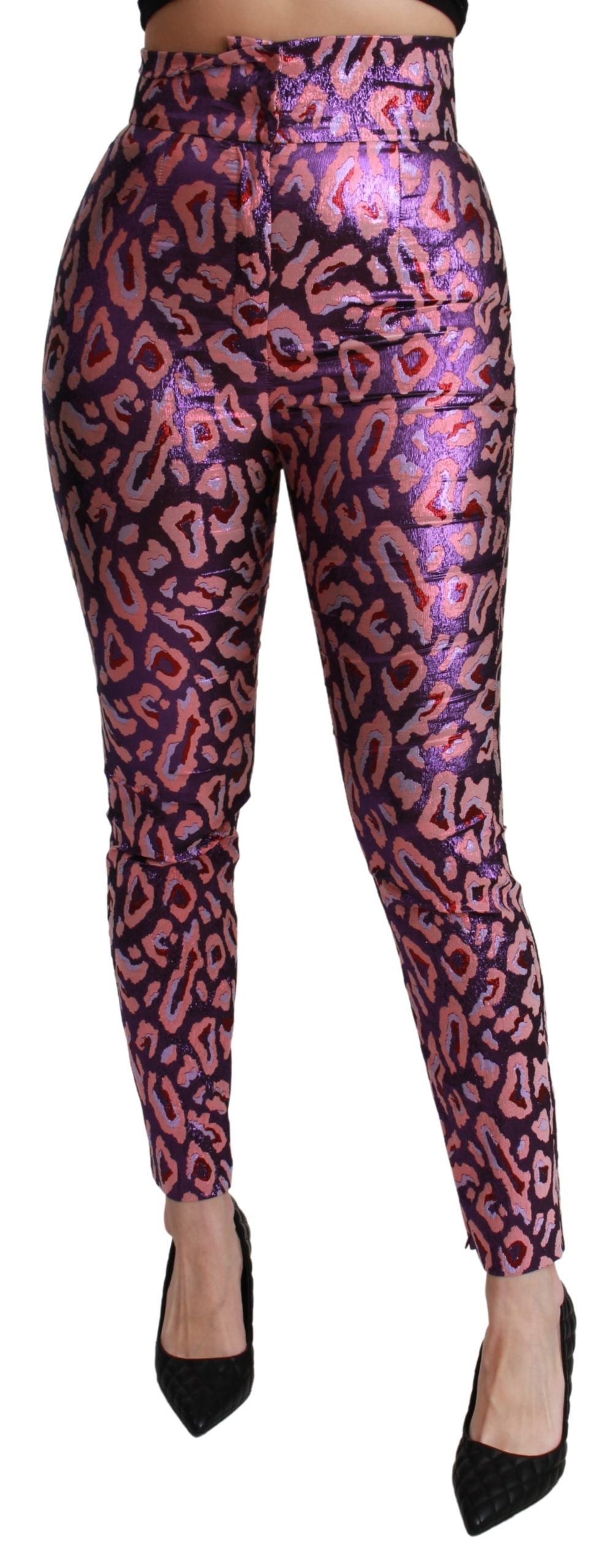 Dolce & Gabbana Mehrfarbig gemusterte Cropped-Hose mit hoher Taille