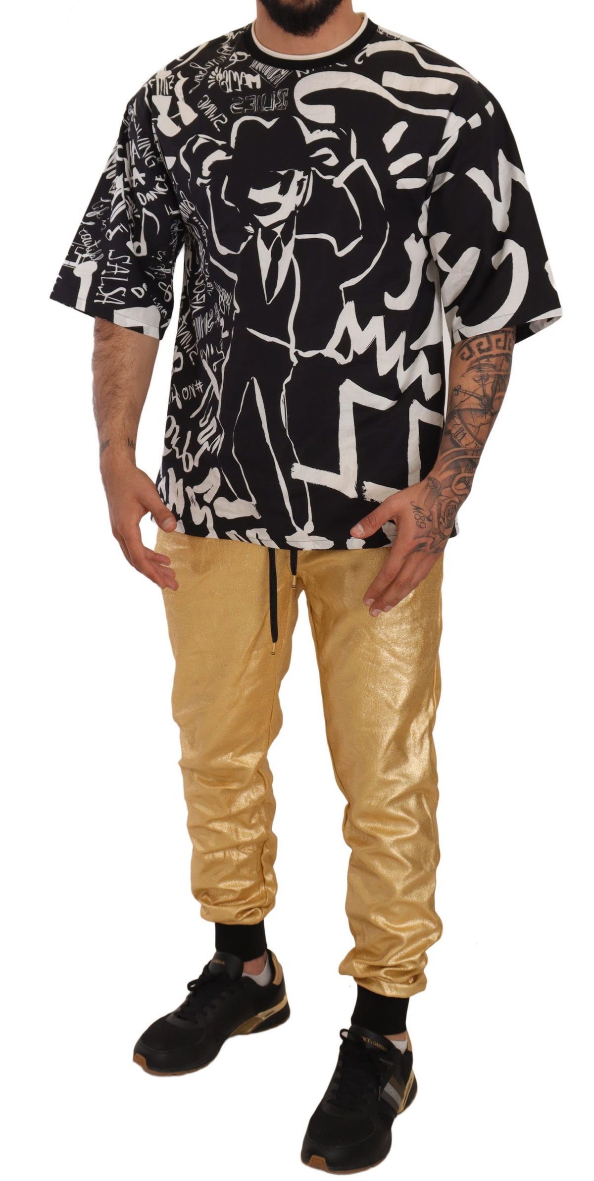 Dolce & Gabbana Goldschwein des Jahres Baumwollhosen Hose