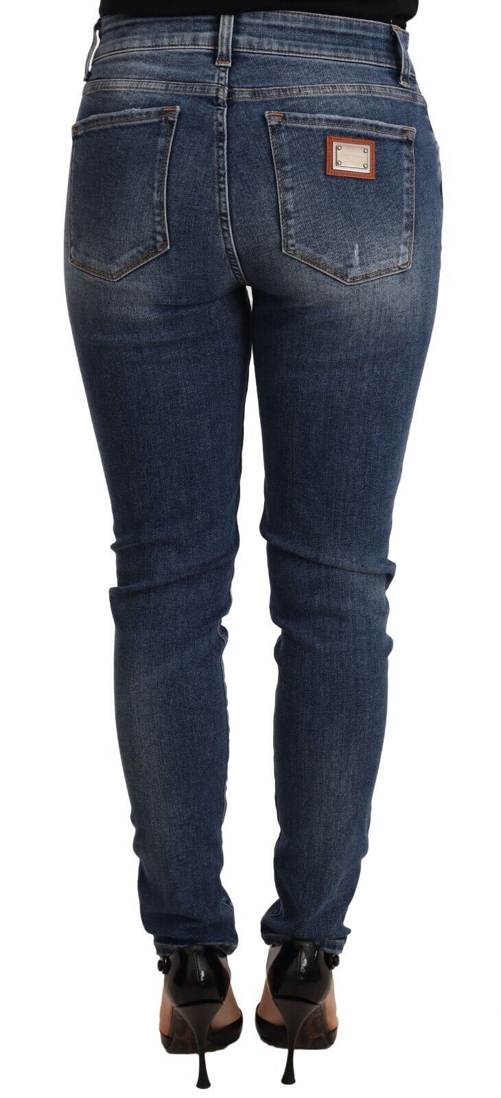 Dolce & Gabbana Blaue Waschung Skinny Denim Cotton Stretch Jeans