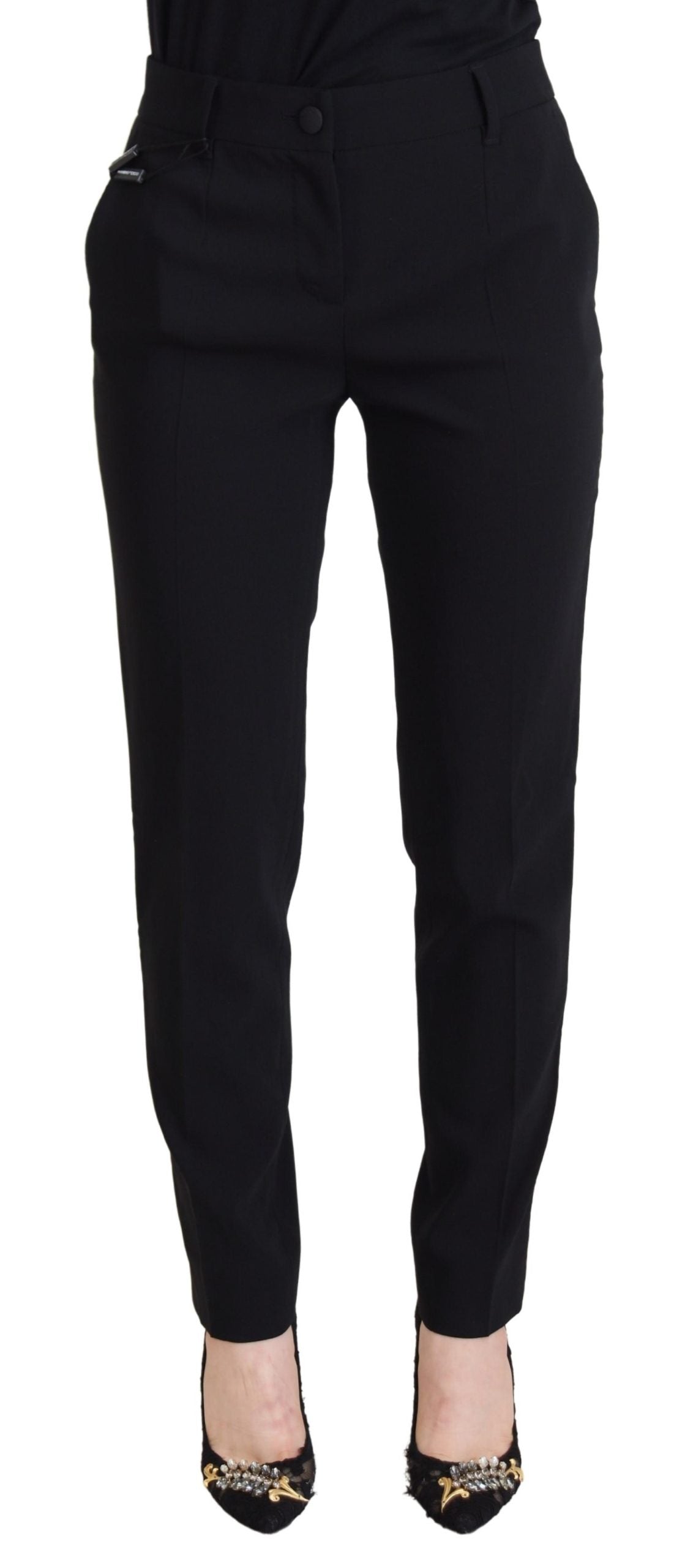 Dolce & Gabbana Schwarze Hosen mit hoher Taille für Frauen