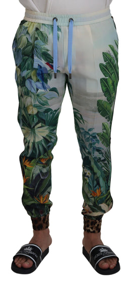 Dolce & Gabbana Weiße Jogginghose mit Blumenmuster für Männer