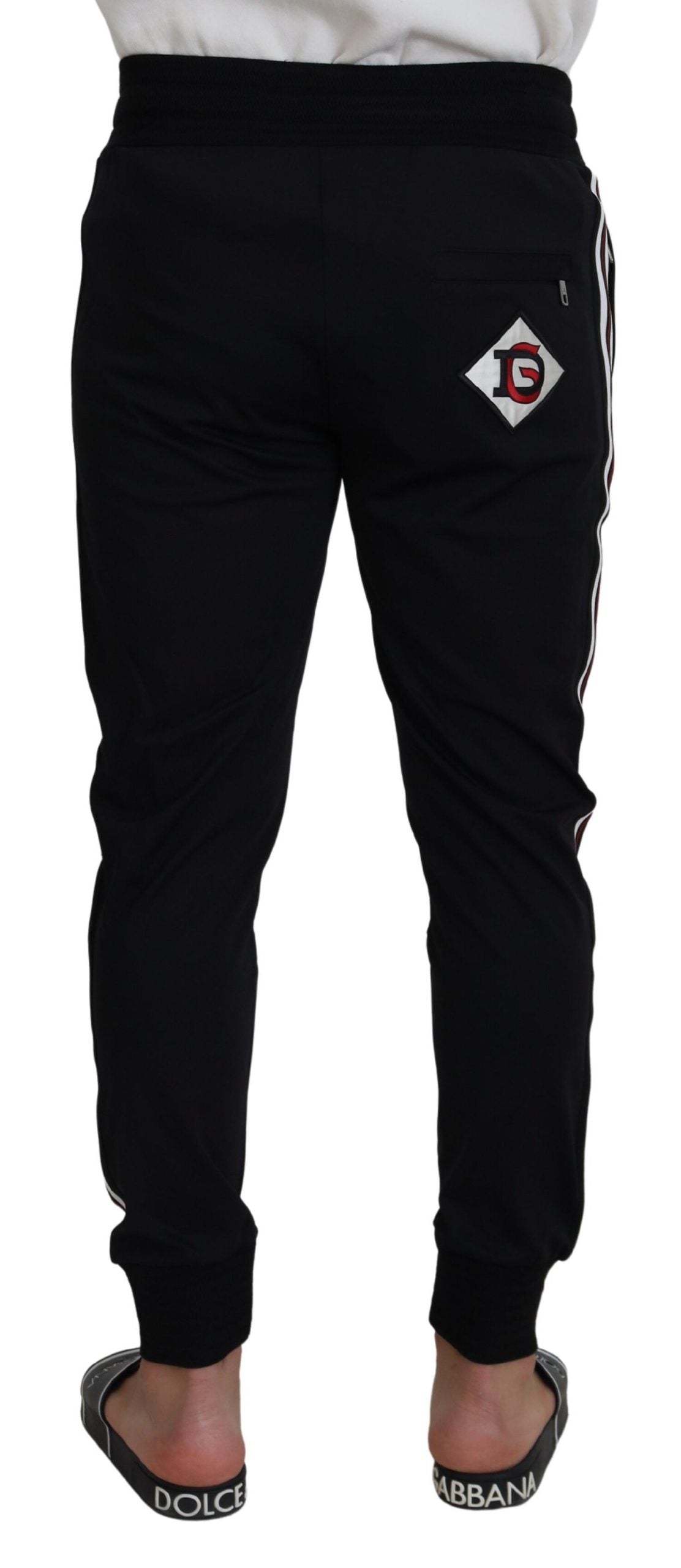 Dolce & Gabbana Schwarze DG Print Herren-Jogger-Hose