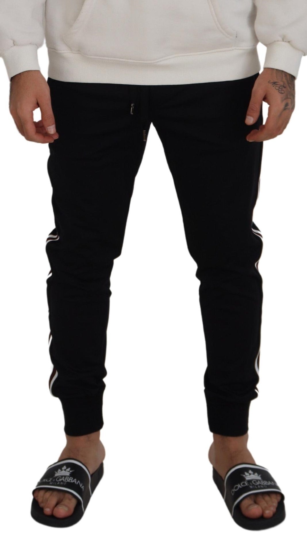 Dolce & Gabbana Schwarze DG Print Herren-Jogger-Hose