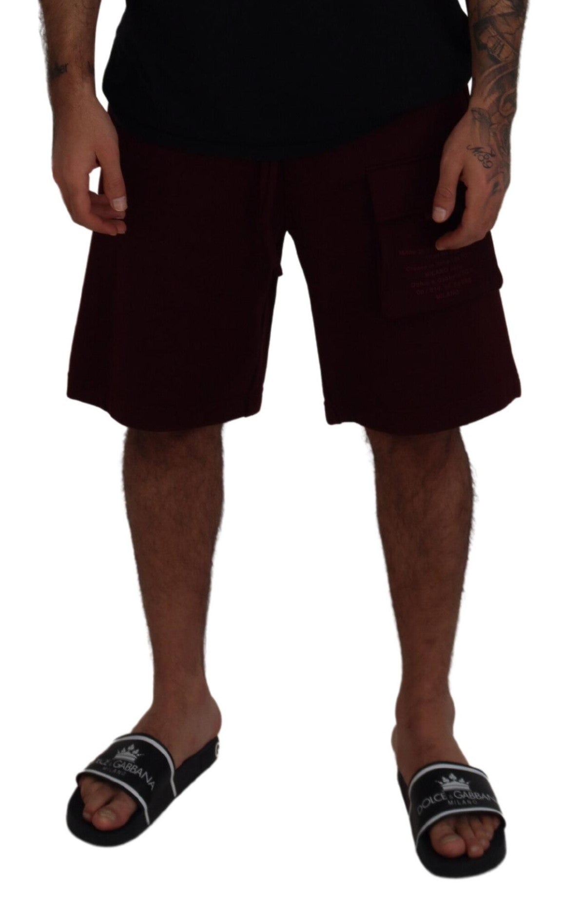 Dolce & Gabbana Maroon Bermuda Cargo Herren Shorts