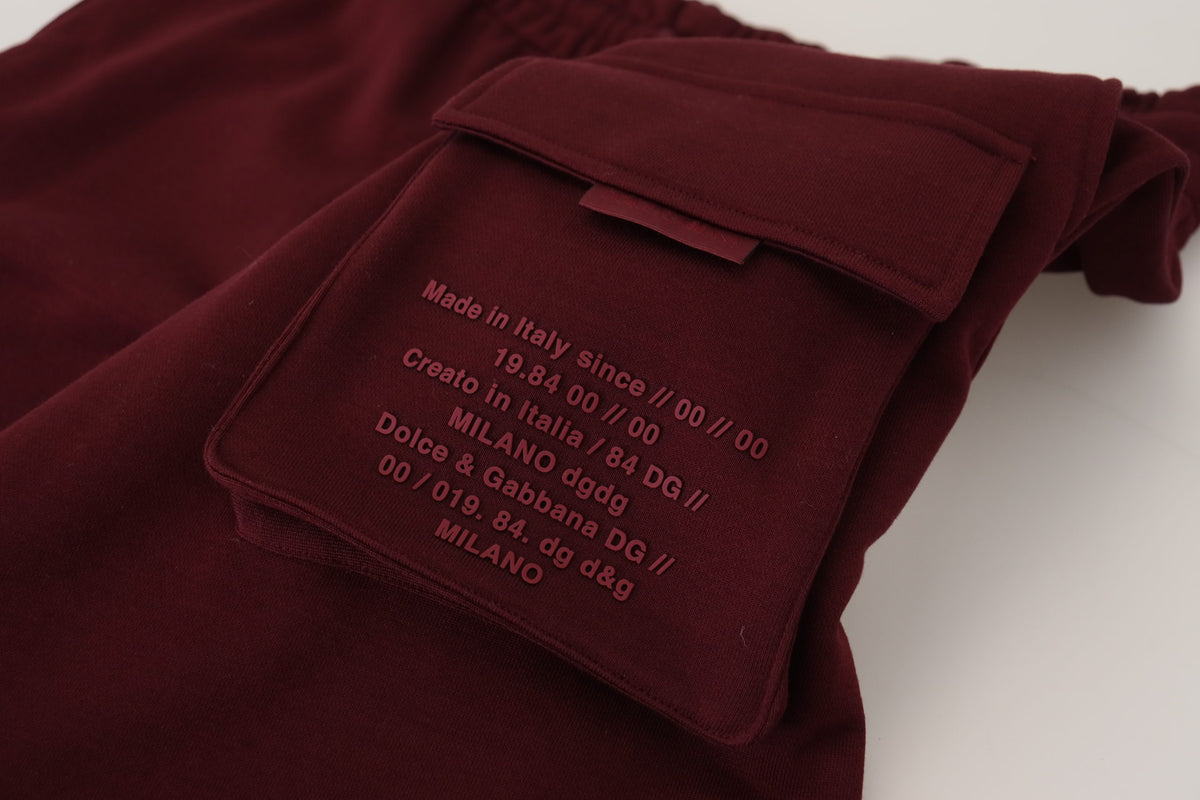Dolce & Gabbana Maroon Bermuda Cargo Herren Shorts