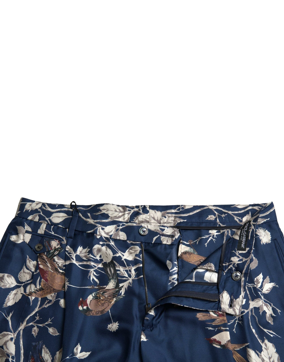 Dolce & Gabbana Blaue Bermudashorts mit Blumendruck aus Seide für Männer
