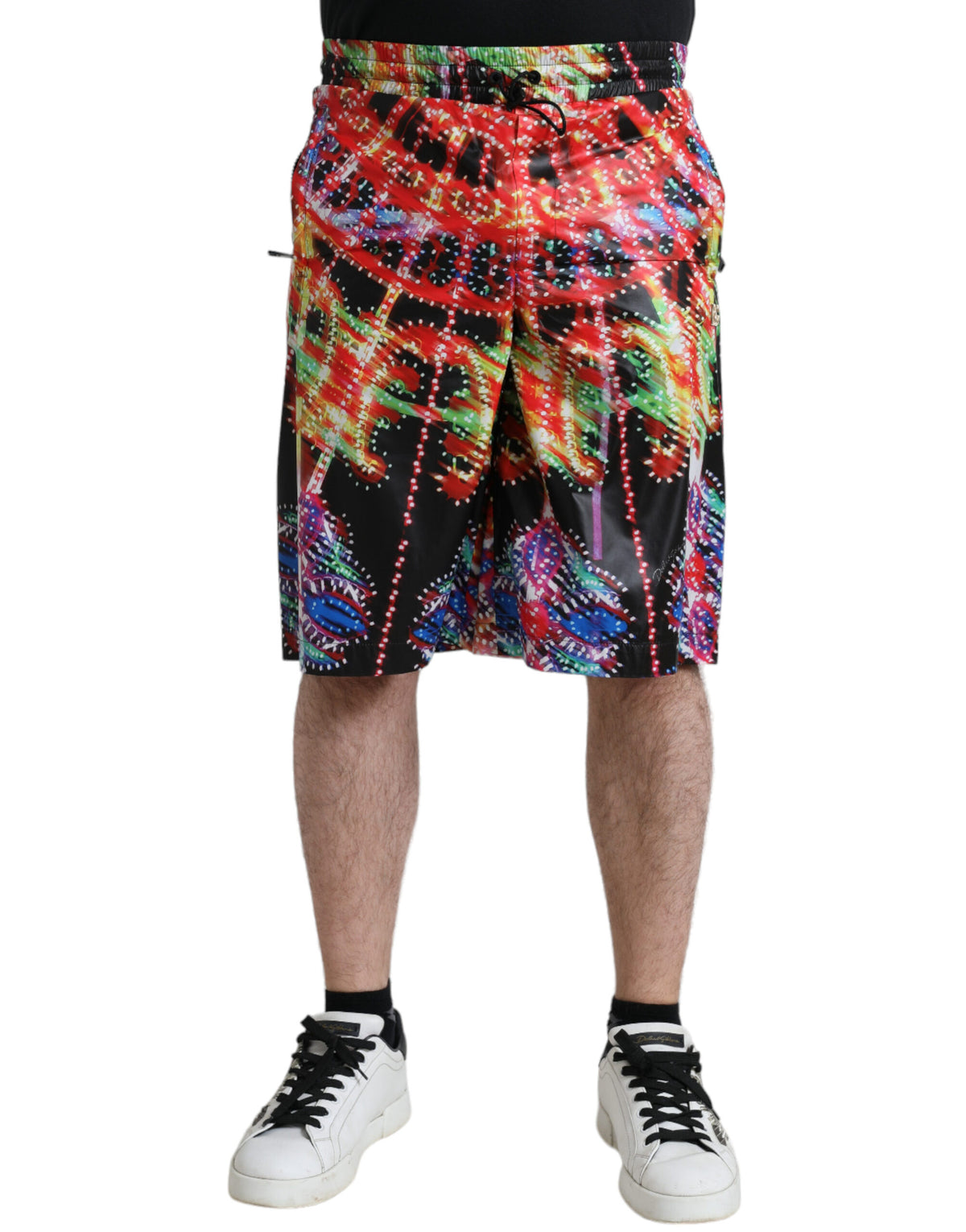 Dolce & Gabbana Multicolor Luminarie Druck Männer Bermuda Shorts