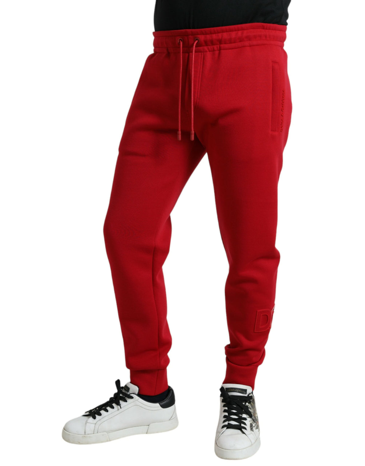 Dolce & Gabbana Rote Skinny-Jogger-Hose aus Baumwollmischung