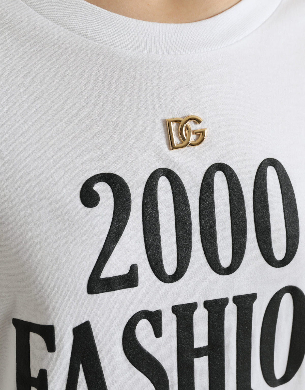 Dolce & Gabbana Weißes T-Shirt mit Slogandruck und Schnürung