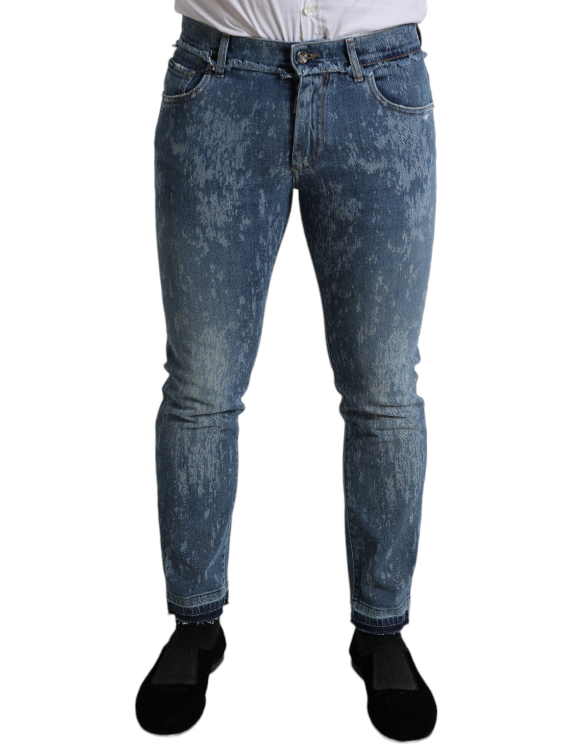Dolce & Gabbana Blau gewaschene Skinny Cotton Stretch Denim Jeans