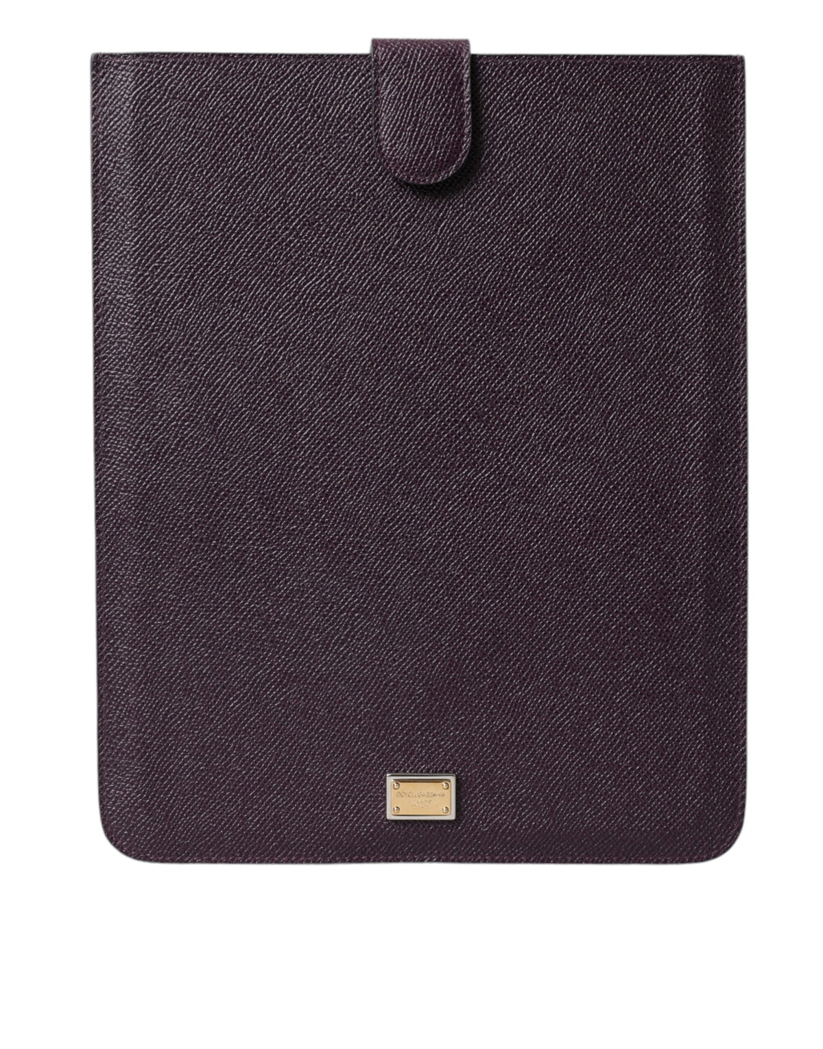 Dolce & Gabbana Dunkelbraune Leder-Tablet-Hülle mit Logo-Plakette