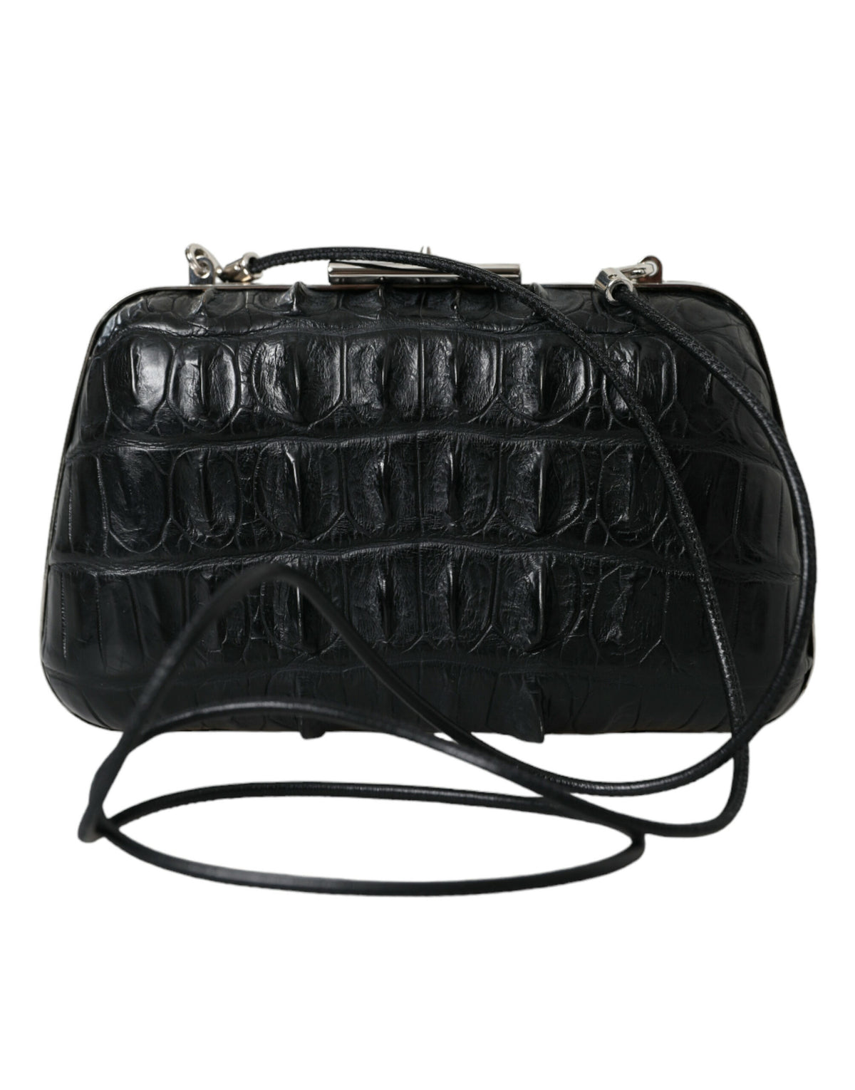 Balenciaga Schwarze Exotenhaut Leder Umhängetasche Crossbody Box Clutch Bag