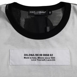 Dolce & Gabbana Schwarz Weiß Camouflage Rundhals T-Shirt