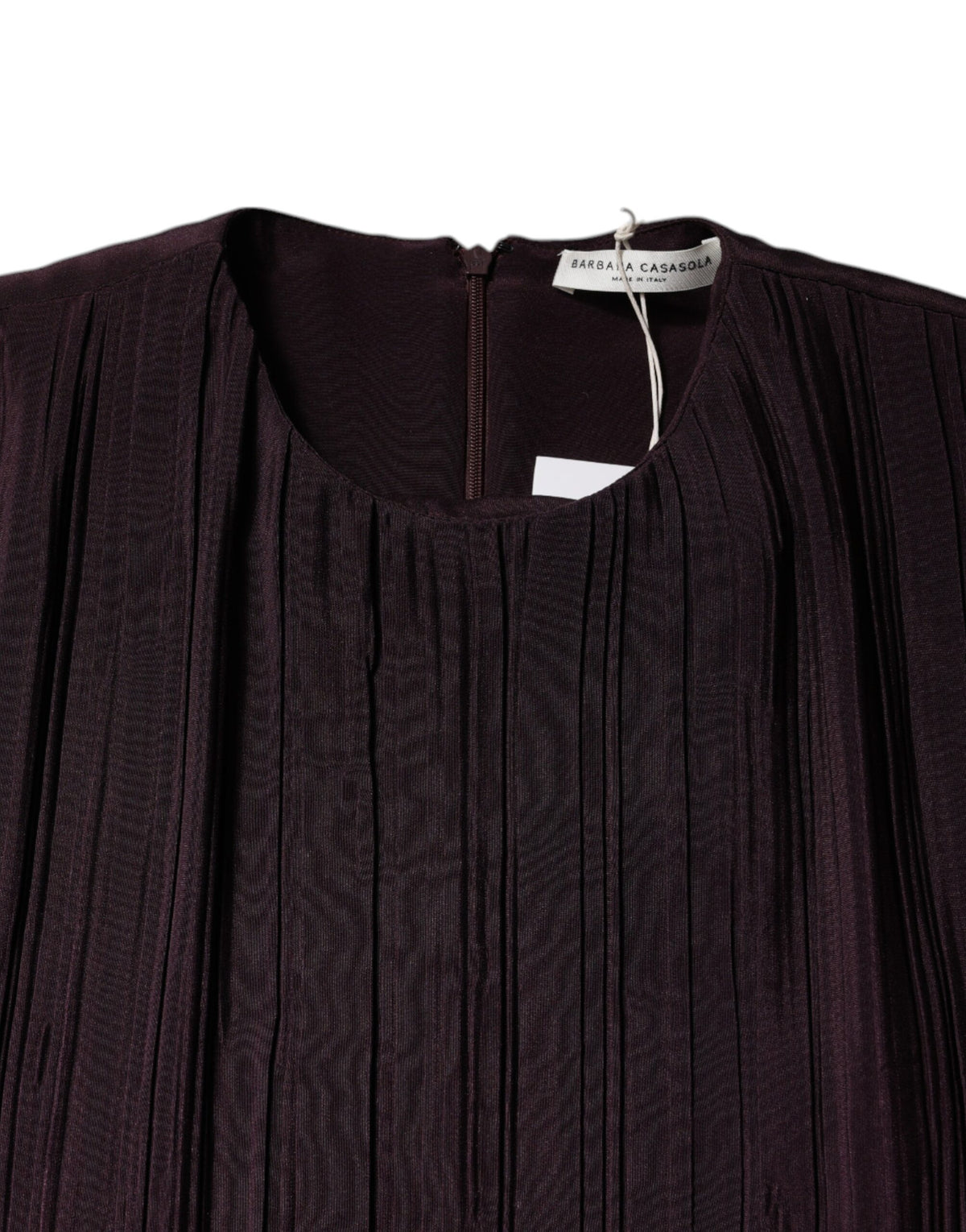 Barbara Casasola Braunes Seidenmantel-Maxikleid mit kurzen Ärmeln