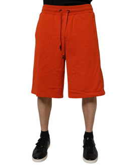 Dolce & Gabbana Rote Bermudashorts aus Baumwollmischung mit mittlerer Taille für Männer