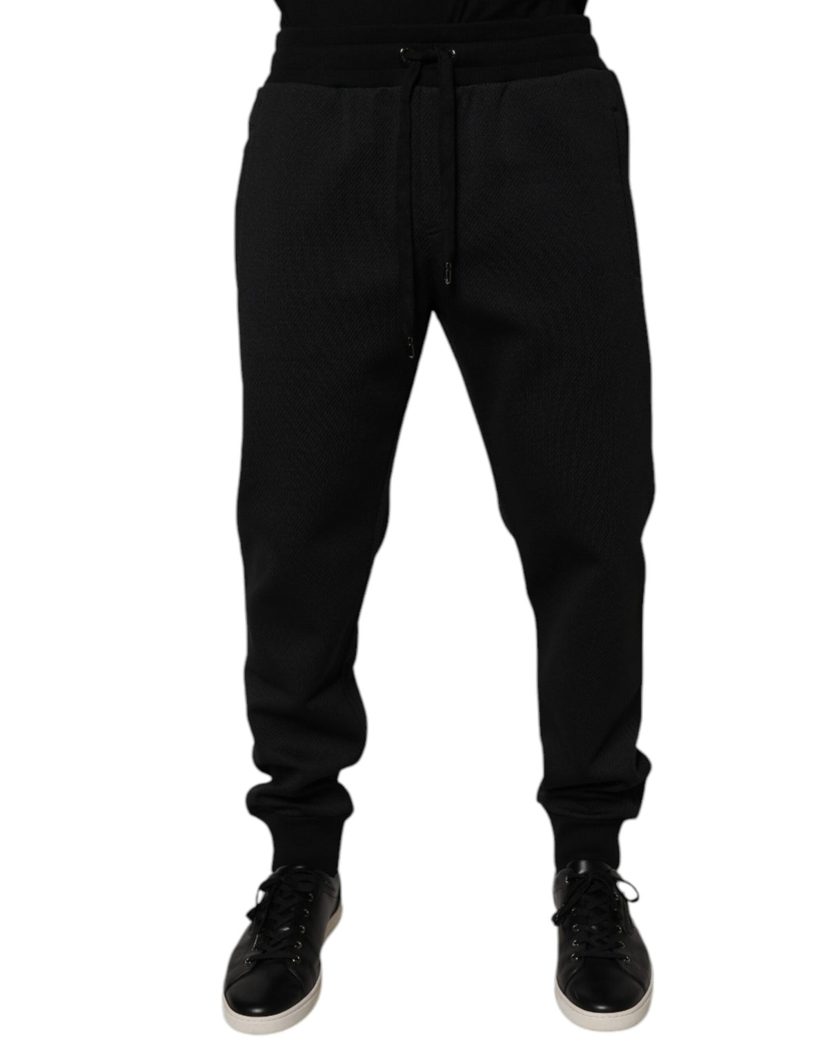 Dolce & Gabbana Schwarze Polyester Herren Jogger Sweatpants Hosen
