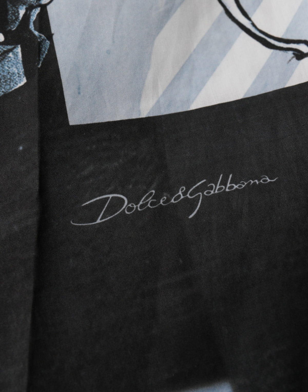 Dolce & Gabbana Blaue Statue Print Baumwolle Herren Shorts
