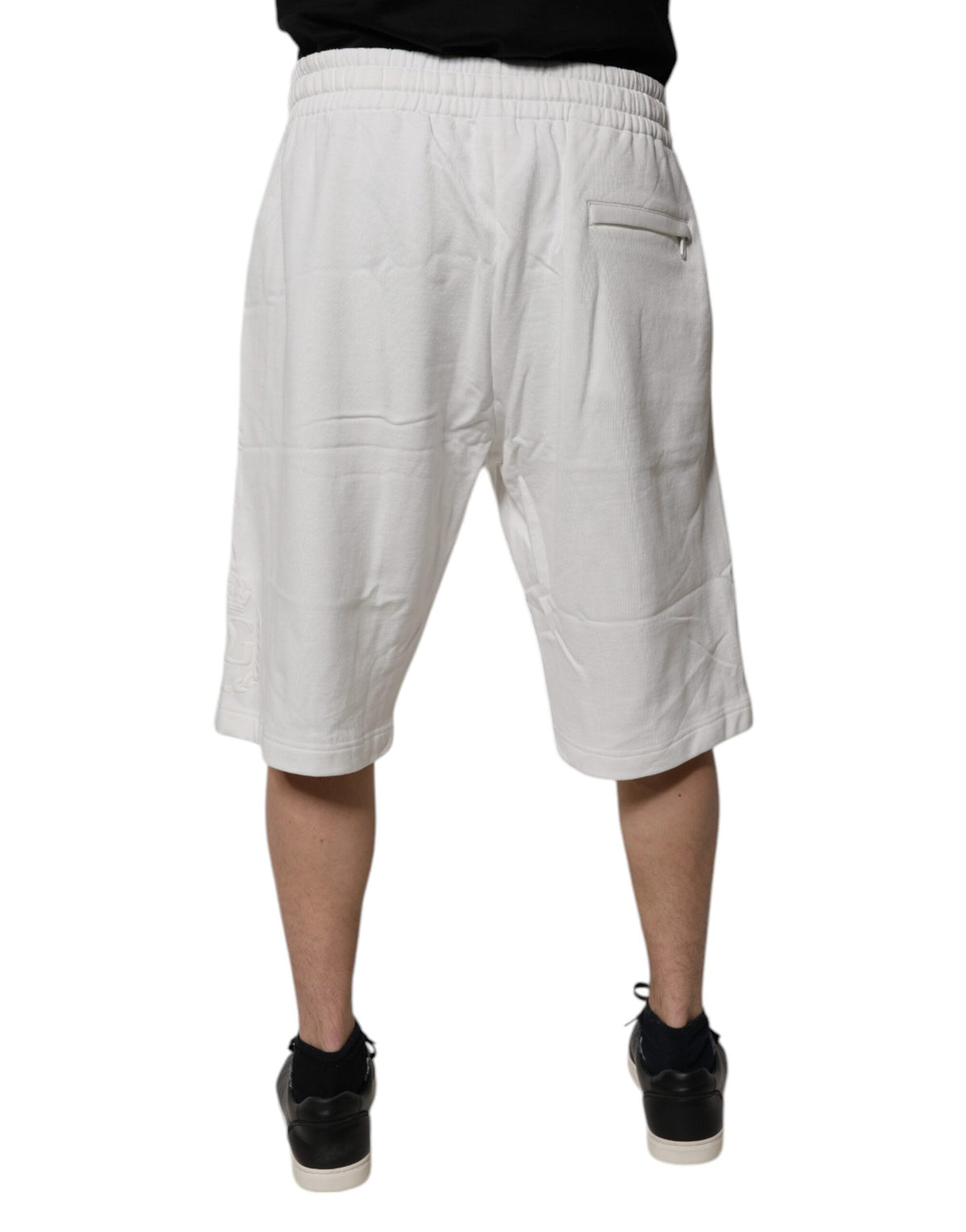 Dolce & Gabbana Weiße Baumwoll-Sweatshorts Männer Bermuda-Shorts