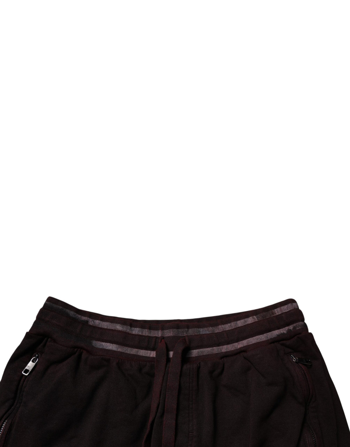 Dolce & Gabbana Maroon Baumwolle Logo Plaque Männer Bermuda Shorts