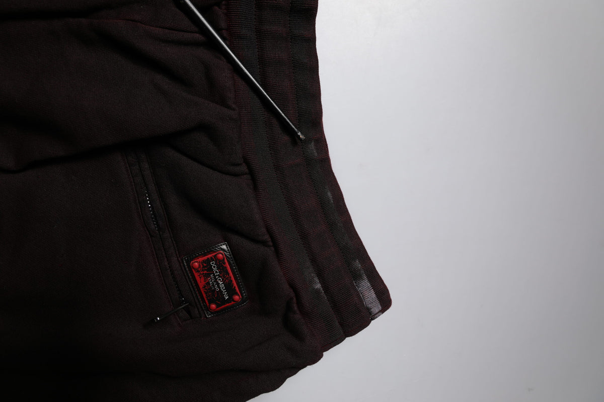 Dolce & Gabbana Maroon Baumwolle Logo Plaque Männer Bermuda Shorts