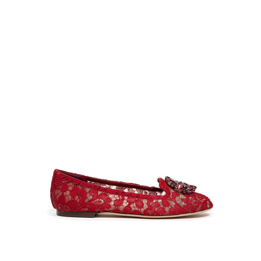 Dolce & Gabbana Rote Ballett-Flats aus Viskose