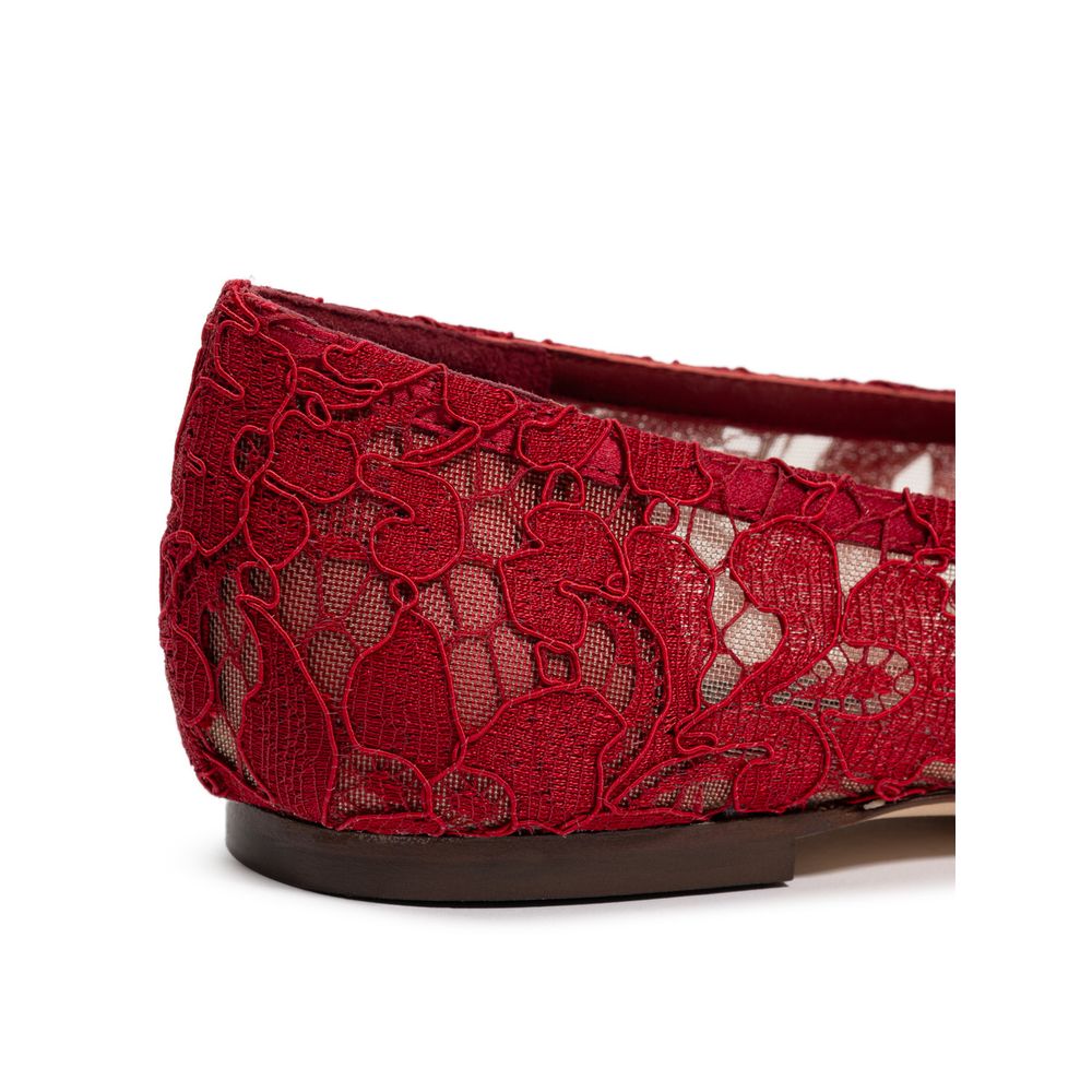 Dolce & Gabbana Rote Ballett-Flats aus Viskose