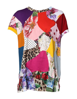 Dolce & Gabbana Multicolor Patchwork Kurzarmbluse Top