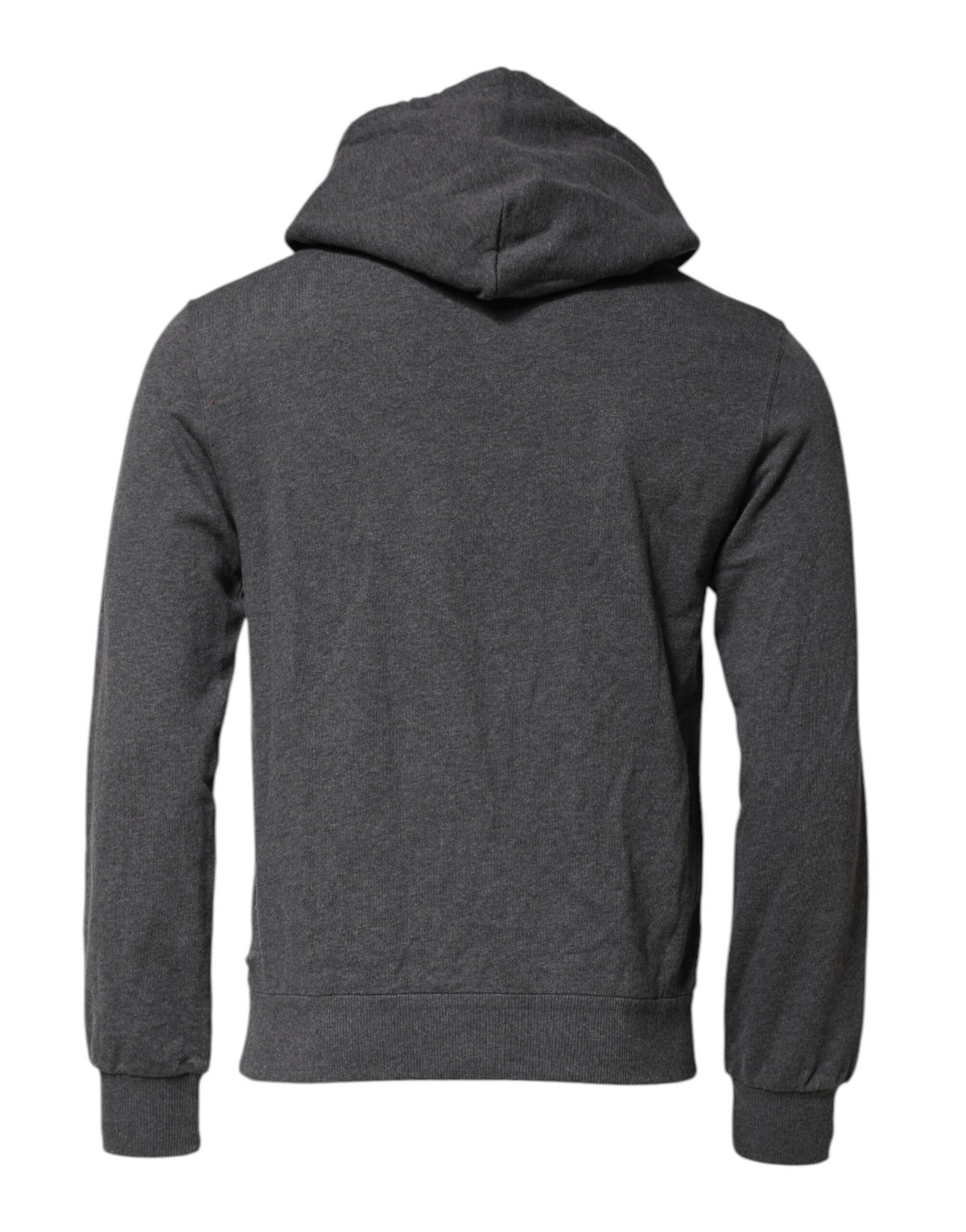 Dolce & Gabbana Graues Logo Patch Sweatshirt mit Kapuze Pullover