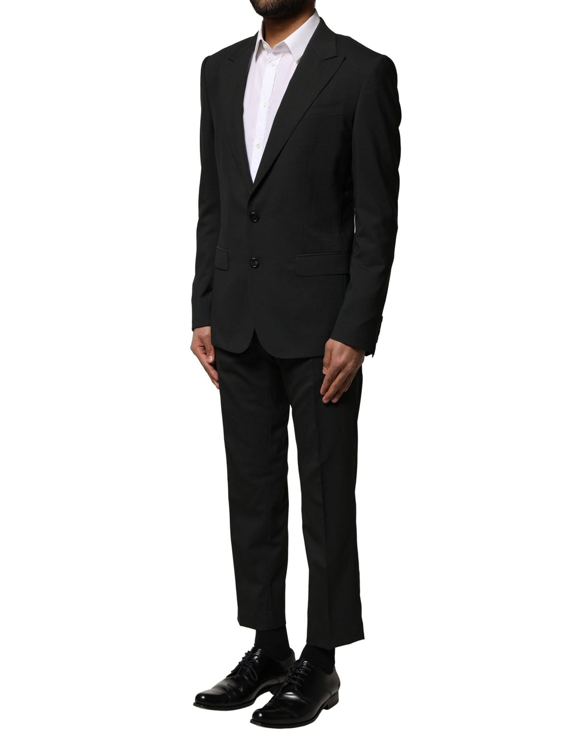 Dolce & Gabbana Schwarzer einreihiger Anzug aus Wolle (2 Teile)