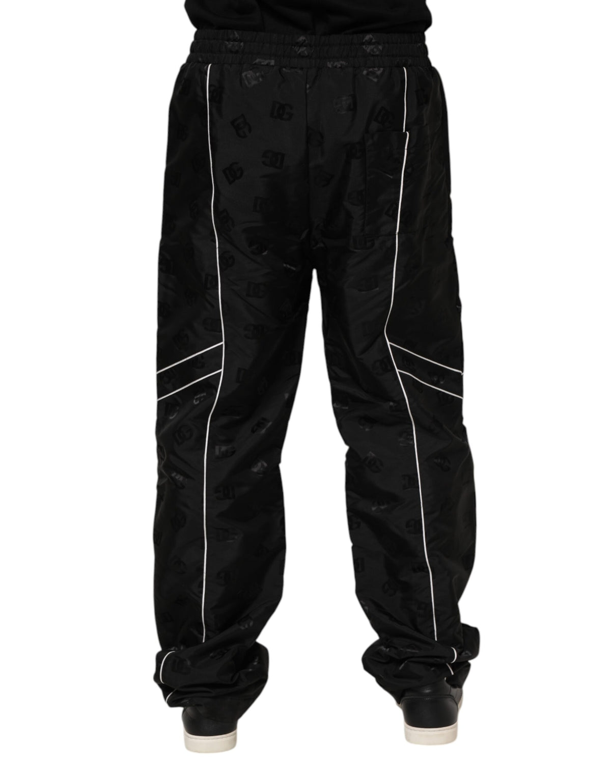 Dolce & Gabbana Schwarze gerade Baumwoll-Jogger-Sweatpants Hose