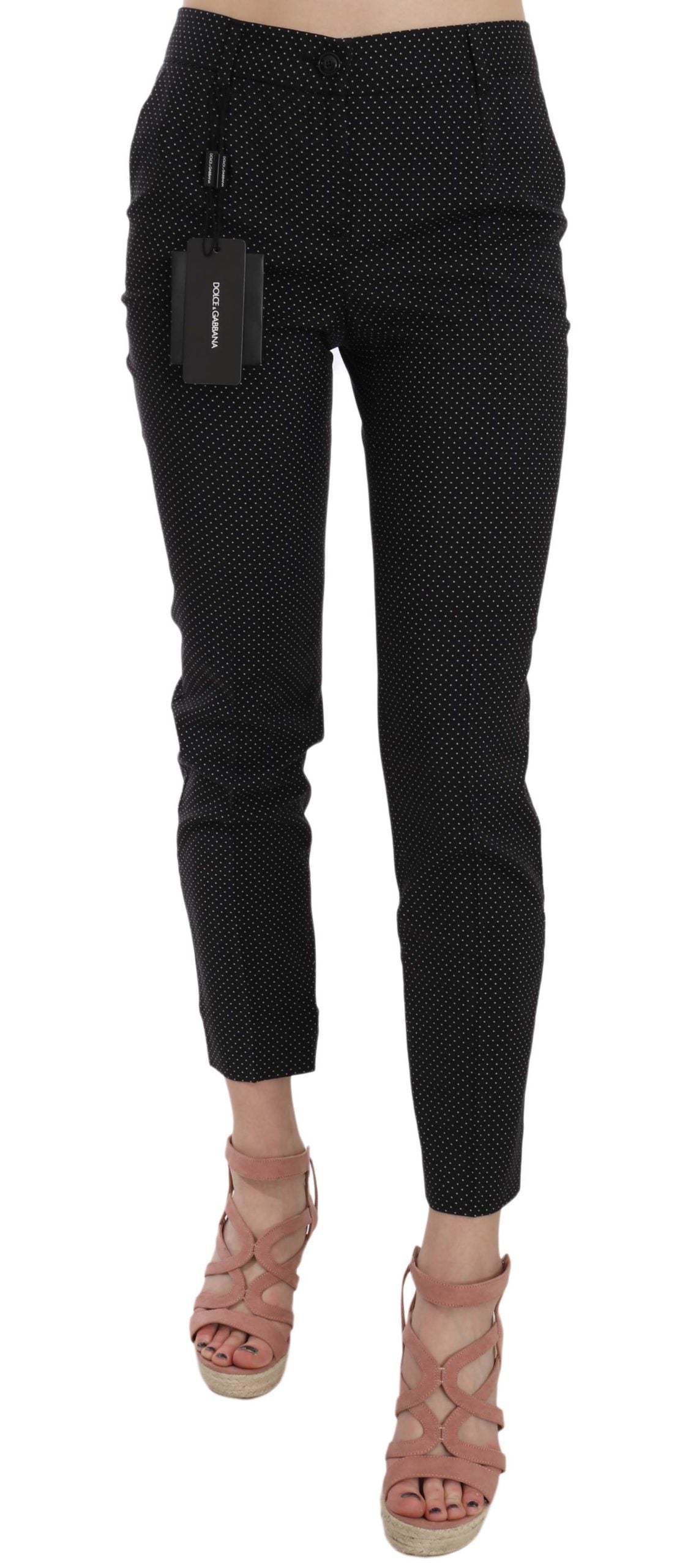 Dolce & Gabbana Polka Dot Slim Capri Hose Tapered Pants