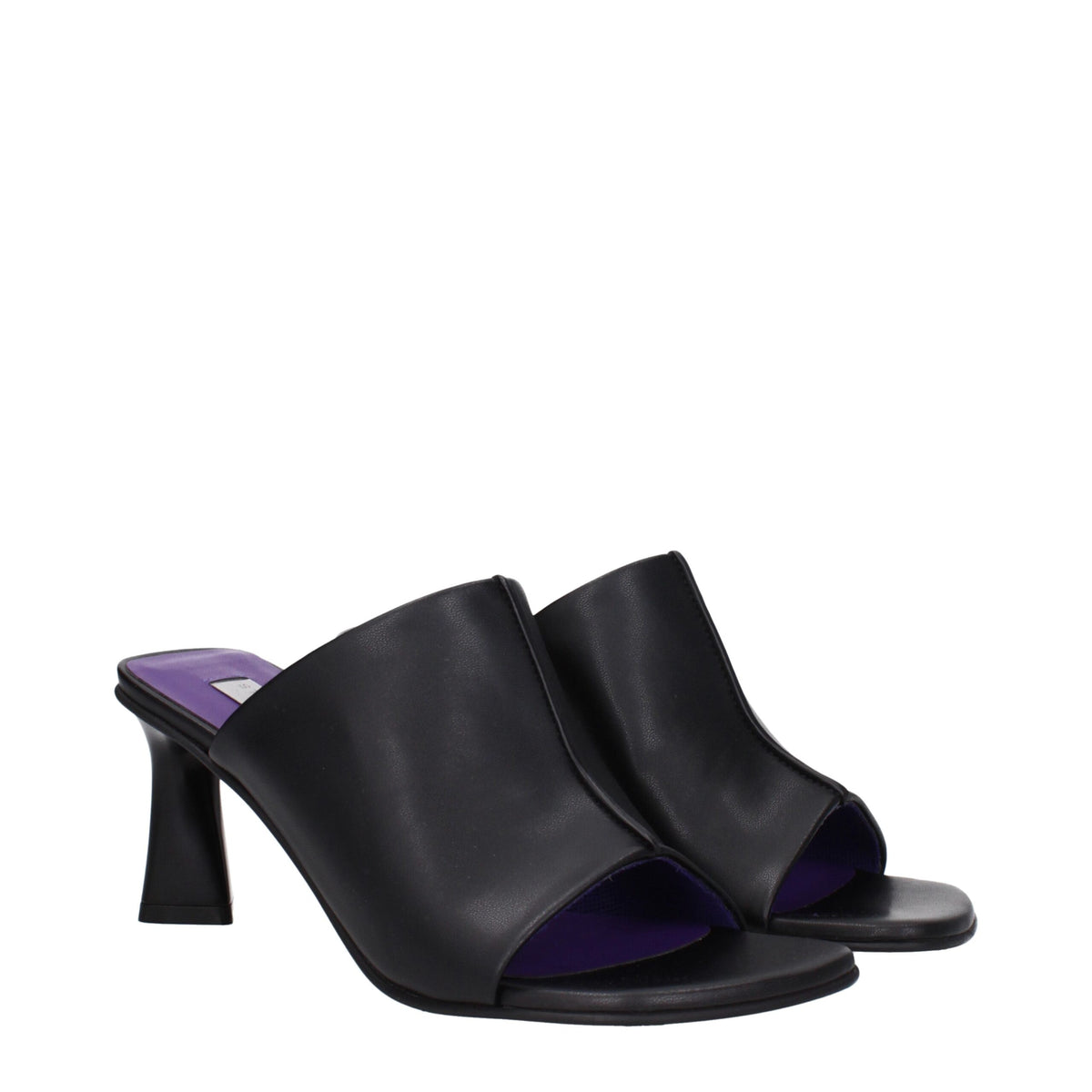 Stella McCartney Schwarze Leder-Stiletto-Sandalen