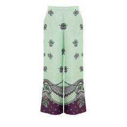 Gucci Grüne Seidenhose für den Alltag