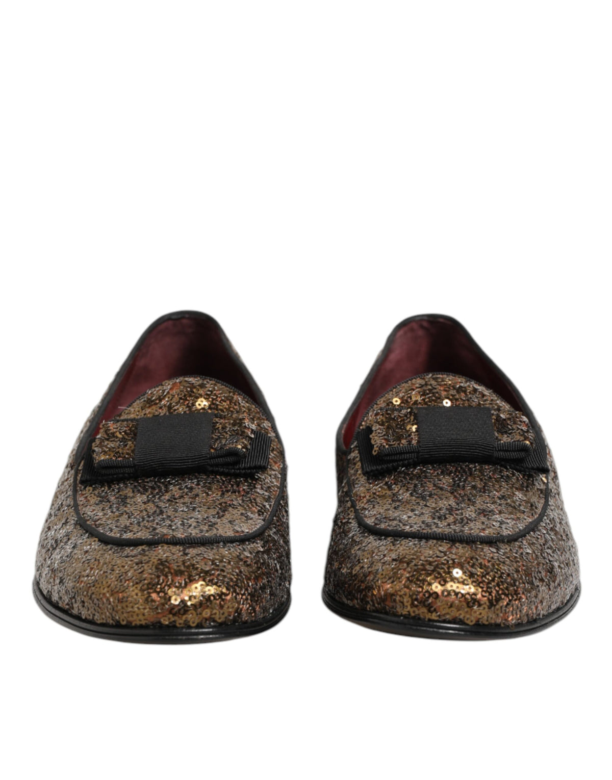 Dolce & Gabbana Gold Pailletten Slip On Loafers Männer Kleid Schuhe