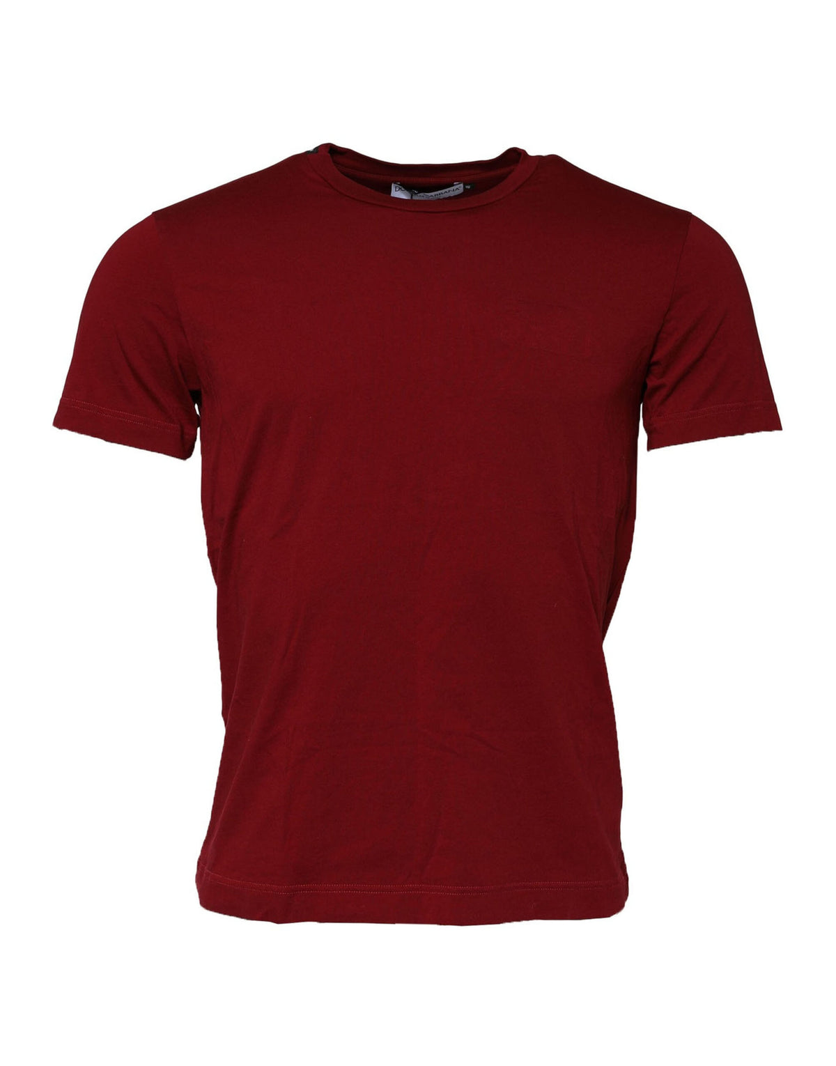 Dolce & Gabbana Kastanienbraunes T-Shirt mit Rundhalsausschnitt und kurzen Ärmeln aus Baumwolle