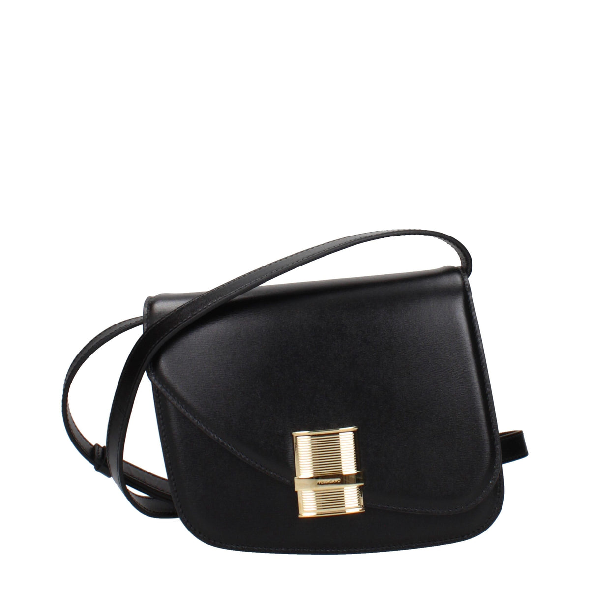Ferragamo Schwarze Leder Umhängetasche