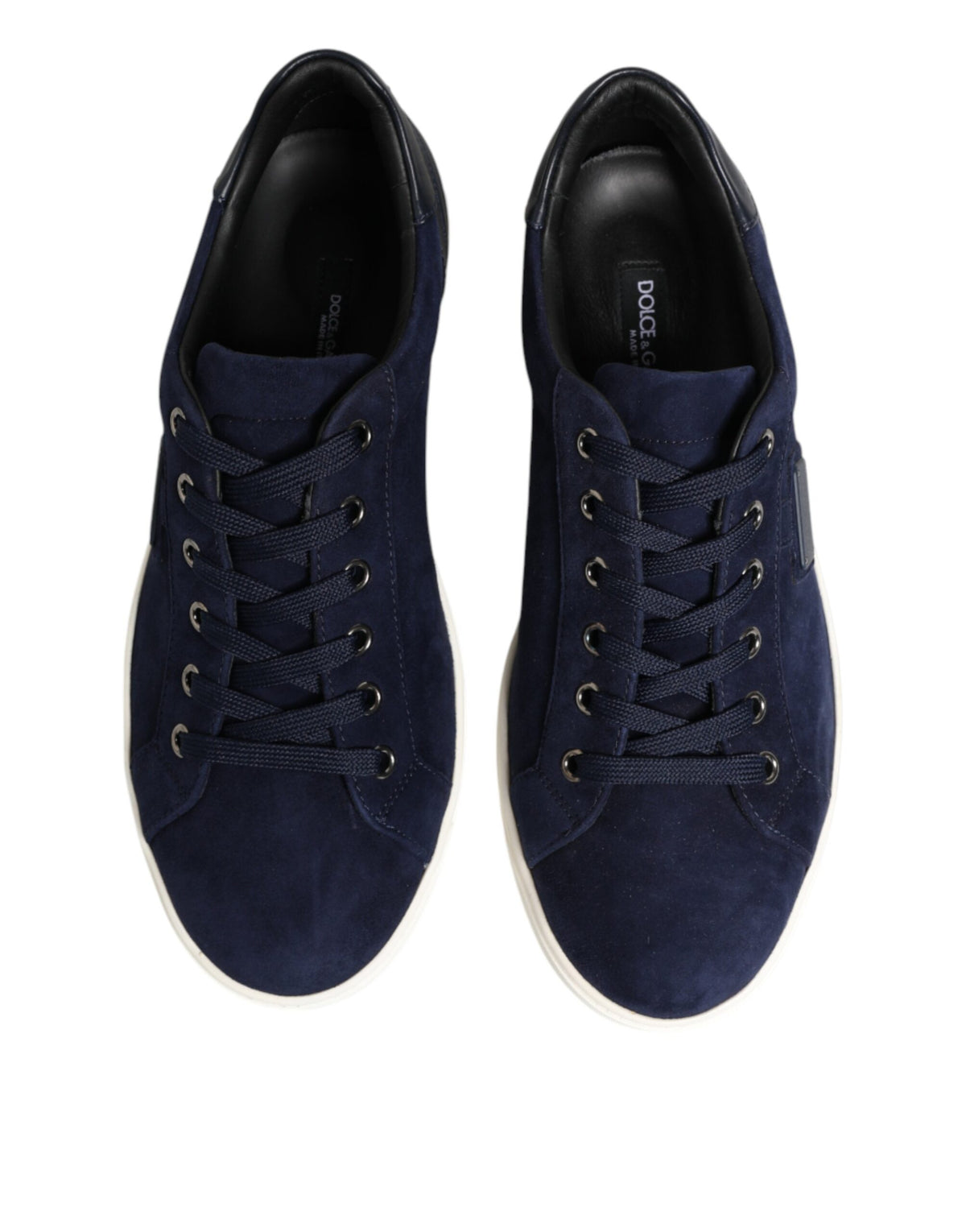 Dolce & Gabbana Blaue Wildleder-Sneaker aus Leder